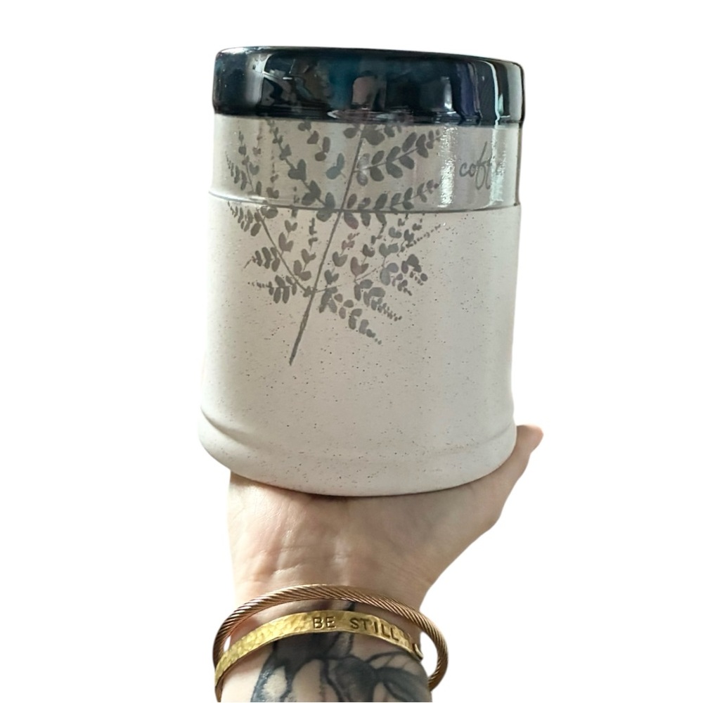 The Old Pottery Co. Gray Fern Ceramic Utensil Holder‎ / Crock - Picture 4 of 5